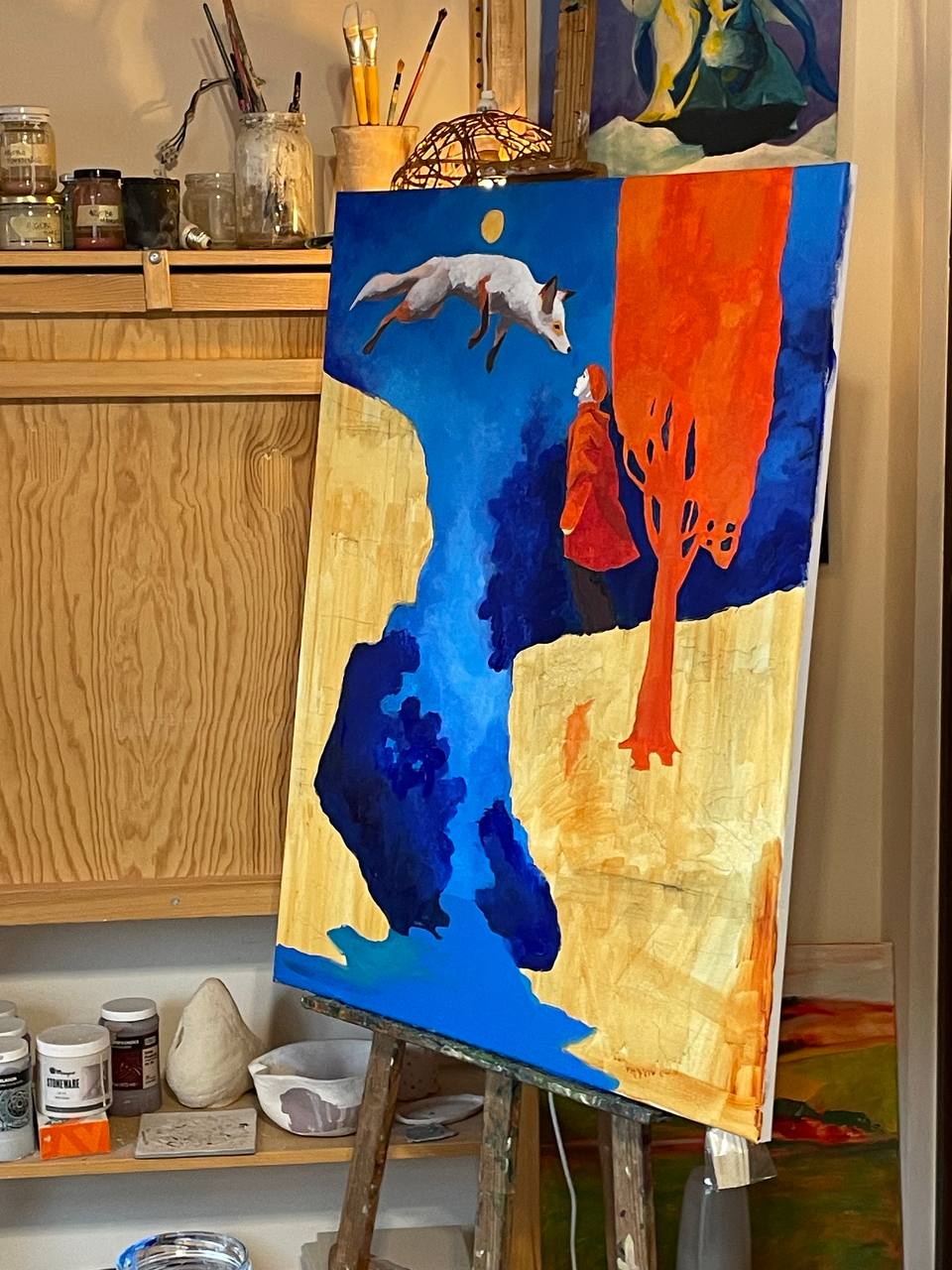Above the Canyon on the easel in Agata Sliwinska studio