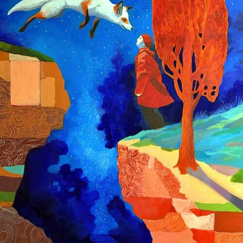 Above the Canyon, acrylic on canvas 90 x 70 cm, 2026