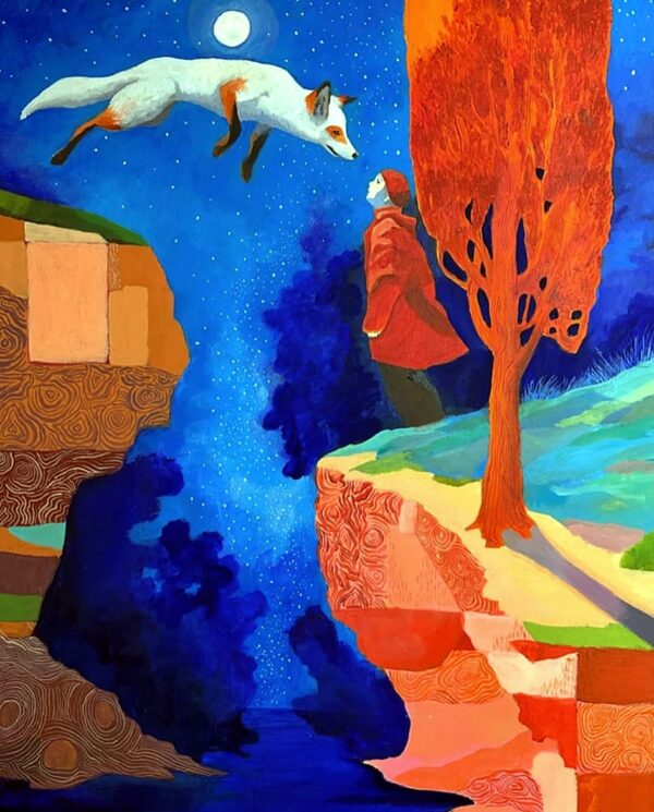 Above the Canyon, acrylic on canvas 90 x 70 cm, 2026